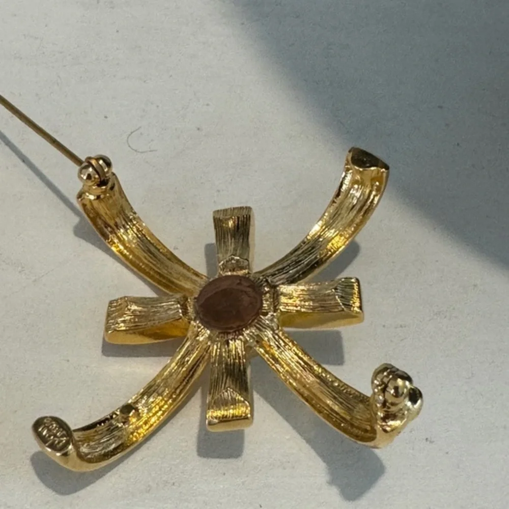 Joan Rivers Interchangeable Gold Tone & Rhinestone Maltese‎ Cross Pin Brooch